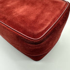 Gucci Horsebit Vanity Case in Red Suede