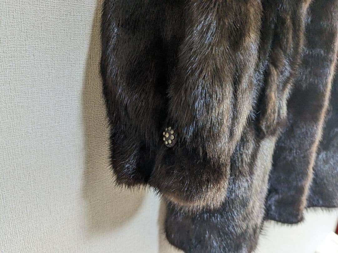 SAGA Mink Fur Coat, Brown, Size 11 L