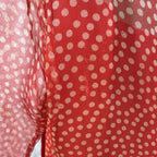 Marjone 1920s Red Silk Chiffon Polka Dot Dress