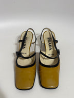 Prada Vintage Mustard Yellow Slingback Heels