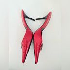 Christian Dior by John Galliano Red Leather Diva Mule Heels
