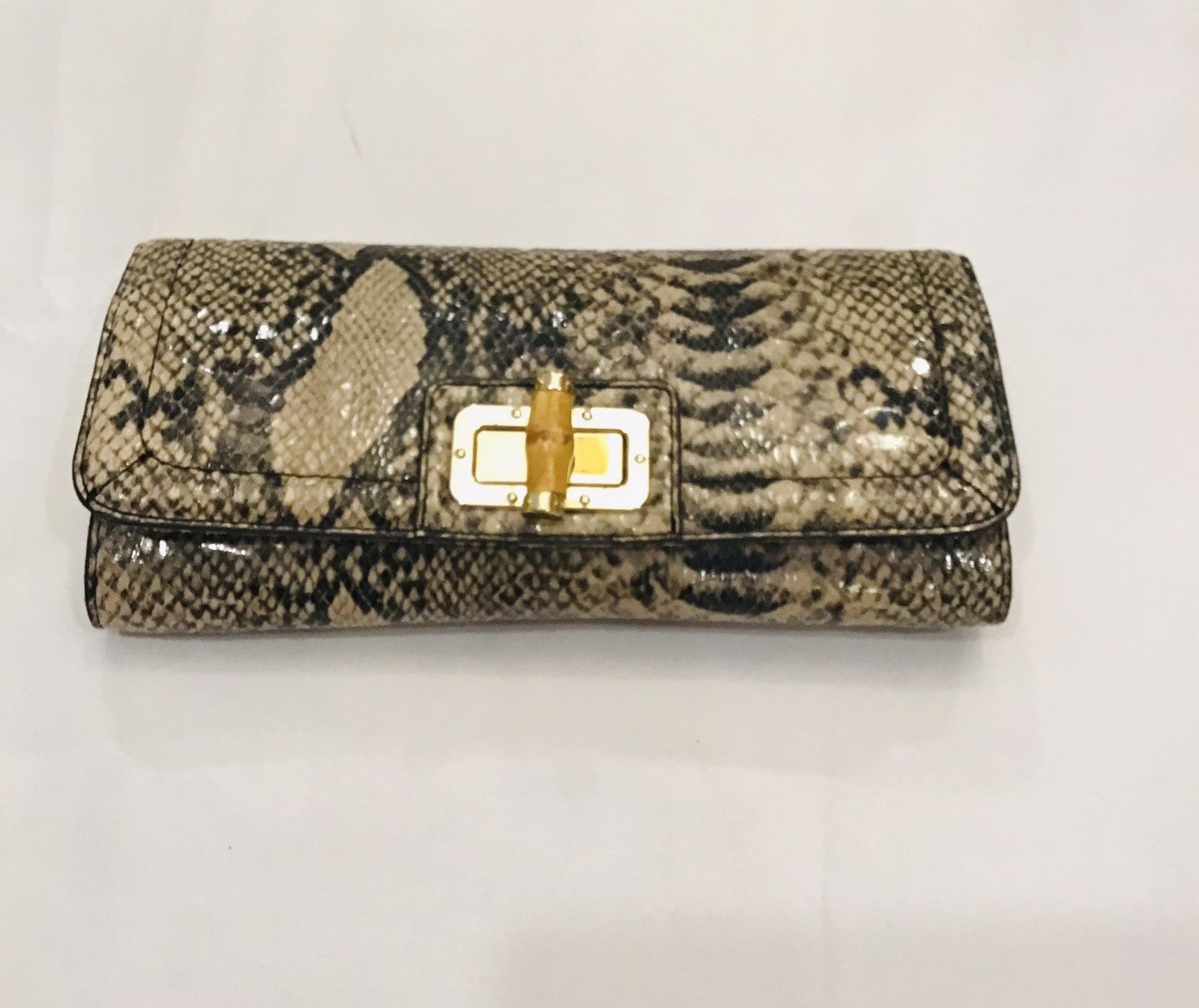 Handmade Python Skin Clutch Wallet With Pen Holder