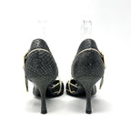 Christian Dior Galliano-Era CD Logo Buckle Heels, Black & Gold