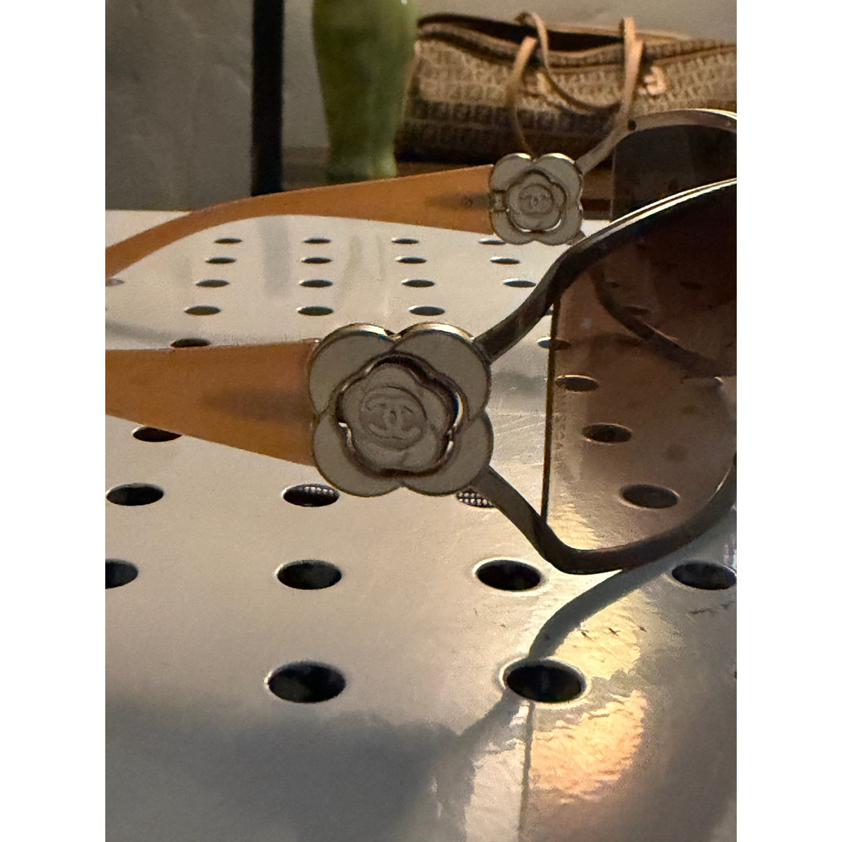 Chanel Y2K Camellia Flower Shield Sunglasses