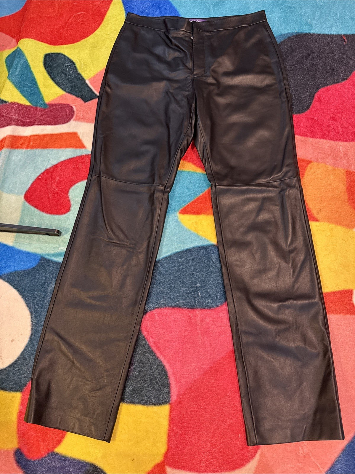 Ralph Lauren Purple Label Black Lamb Leather Pants