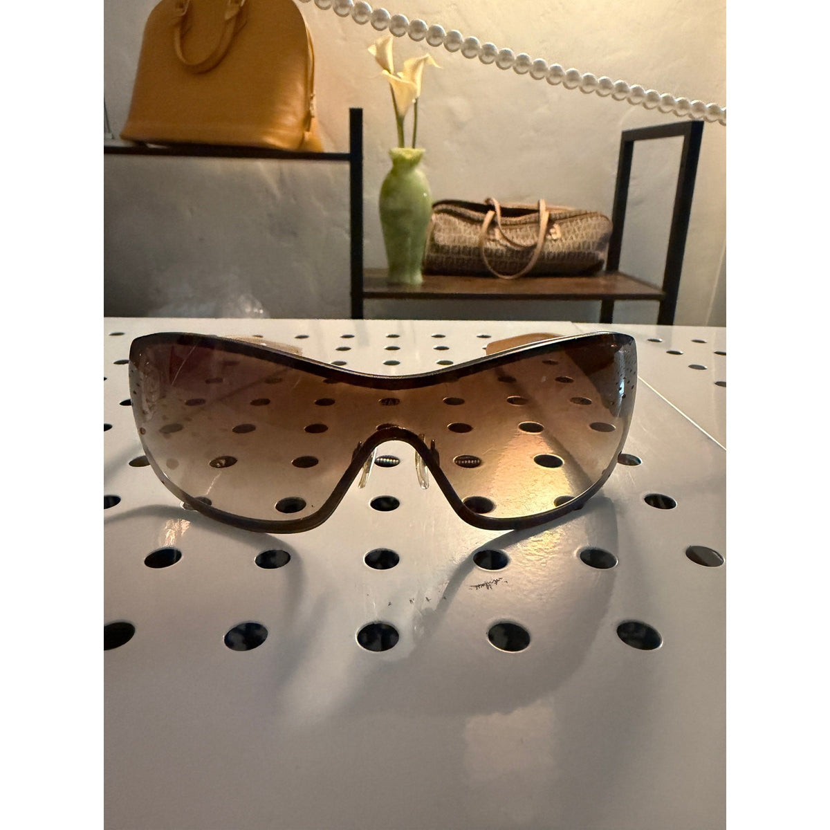 Chanel Y2K Camellia Flower Shield Sunglasses