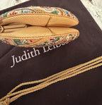 Judith Leiber Beaded Clutch, Gold Multicolor Floral