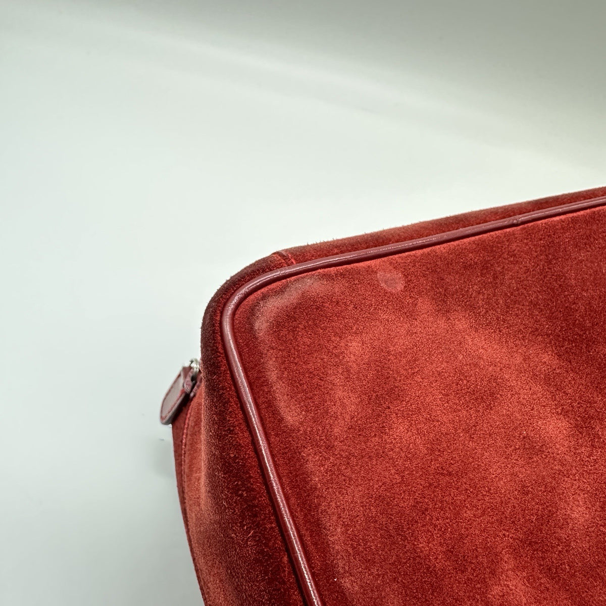 Gucci Horsebit Vanity Case in Red Suede