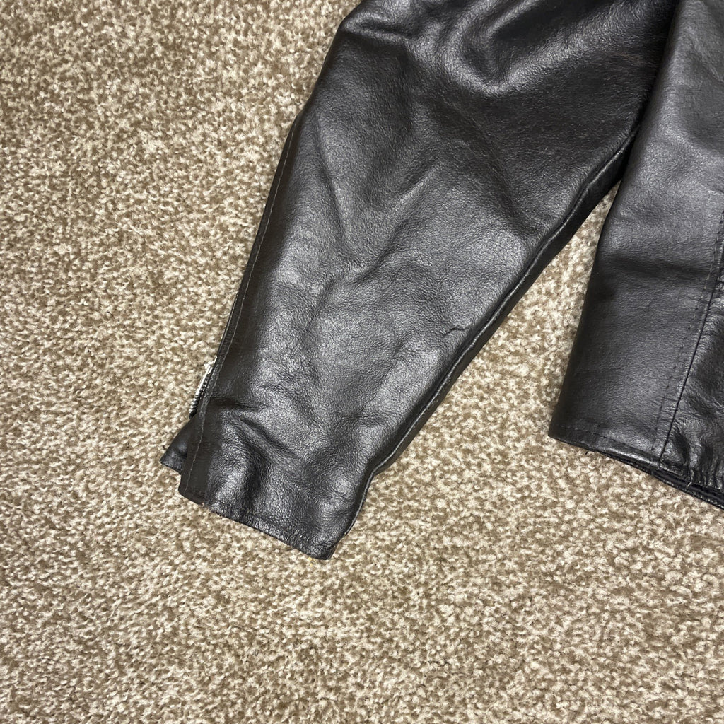 Excelled Leather Biker Moto Jacket, Black - Men's 40