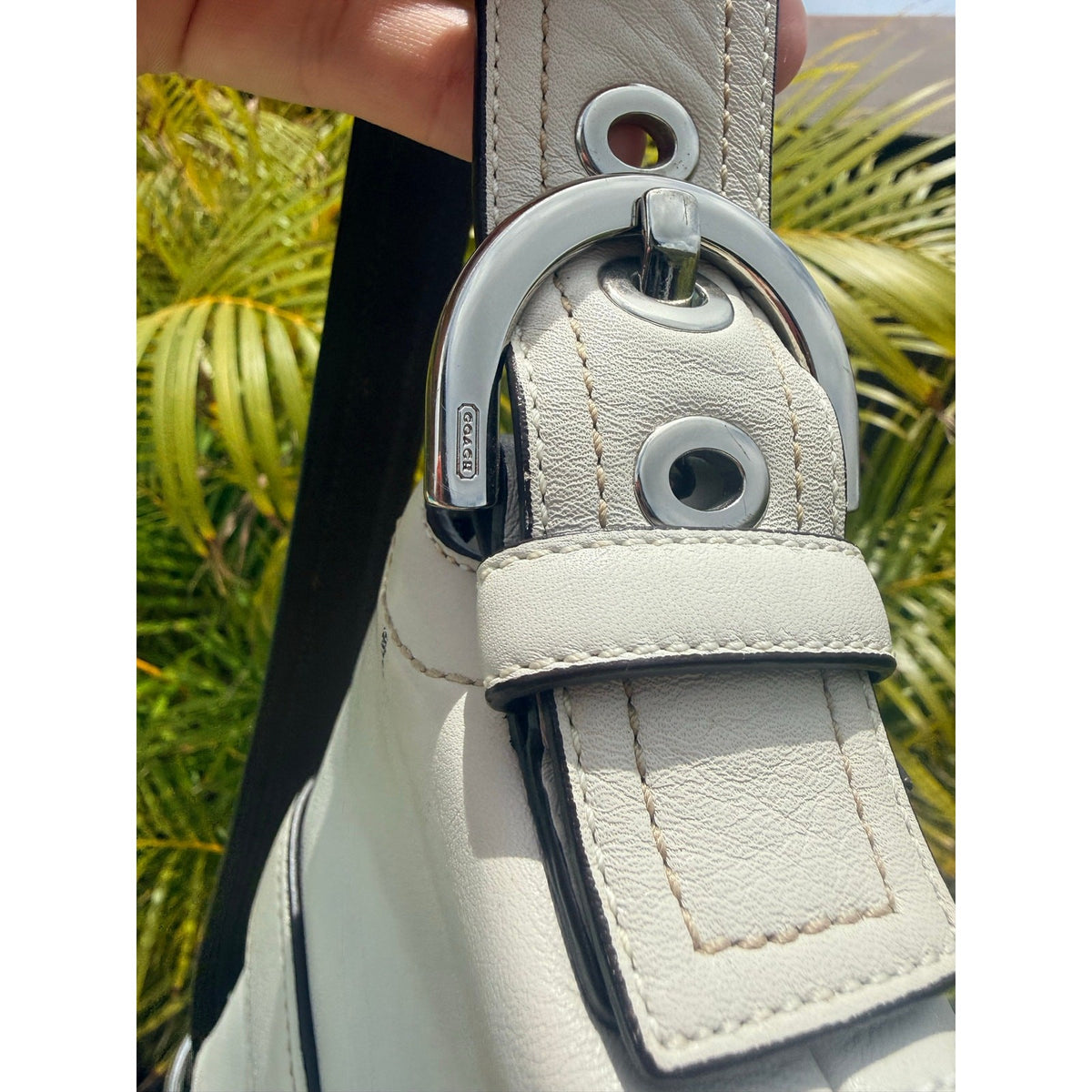 Coach Soho Flap Bag - Black Leather with Silver Buckle