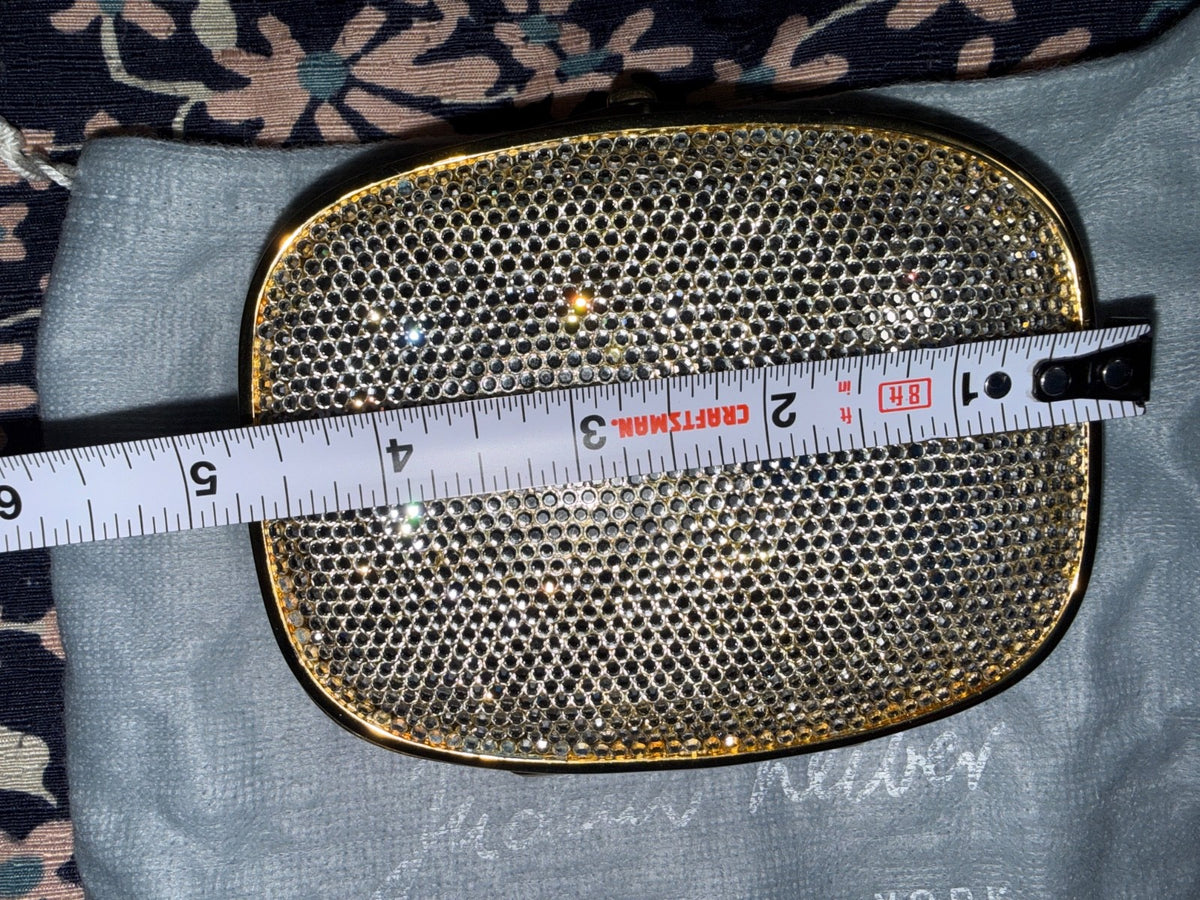 Judith Leiber Crystal Clutch, Gold Rhinestone