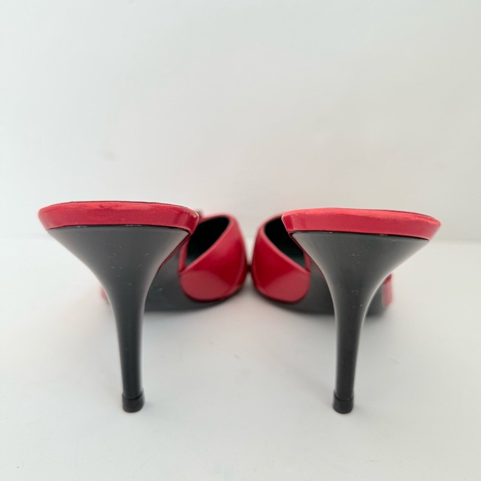 Christian Dior by John Galliano Red Leather Diva Mule Heels