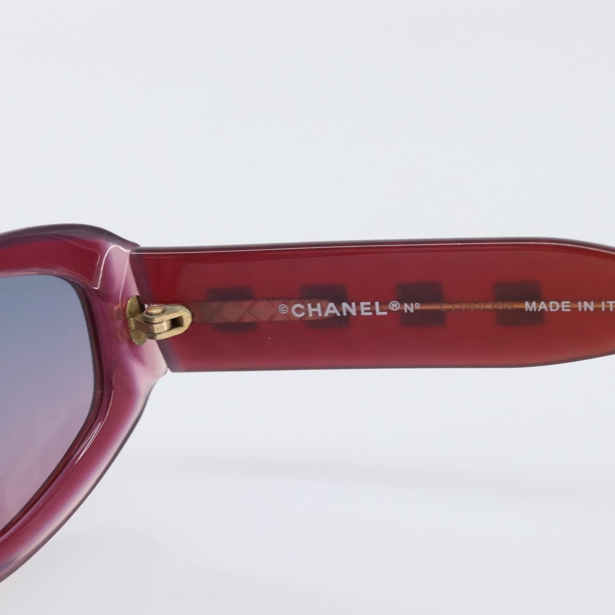 Chanel Sunglasses, Red Plastic with Gold-Tone CC Hardware