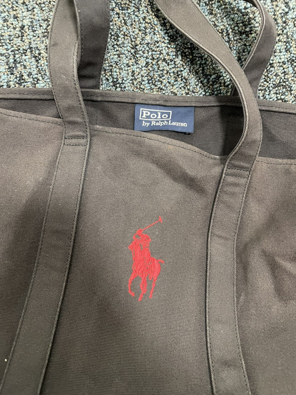Polo Ralph Lauren Pony Canvas Tote Bag, Black