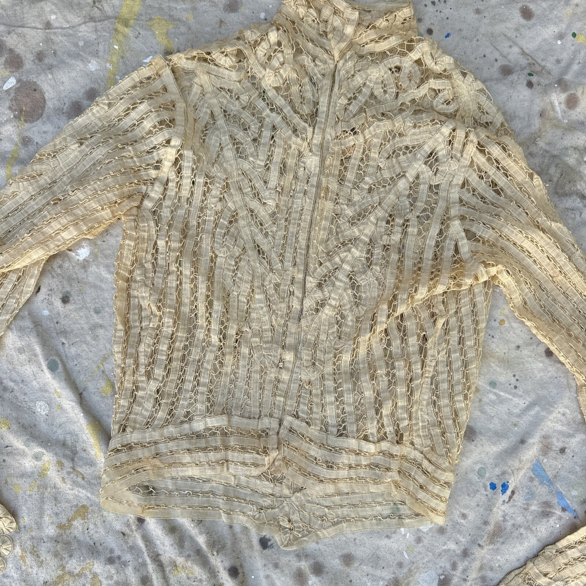 Edwardian Ecru Handmade Tape Lace Blouse Bodice