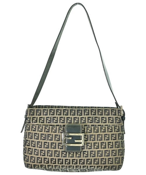 Fendi Shoulder Bag, Beige & Black Patterned