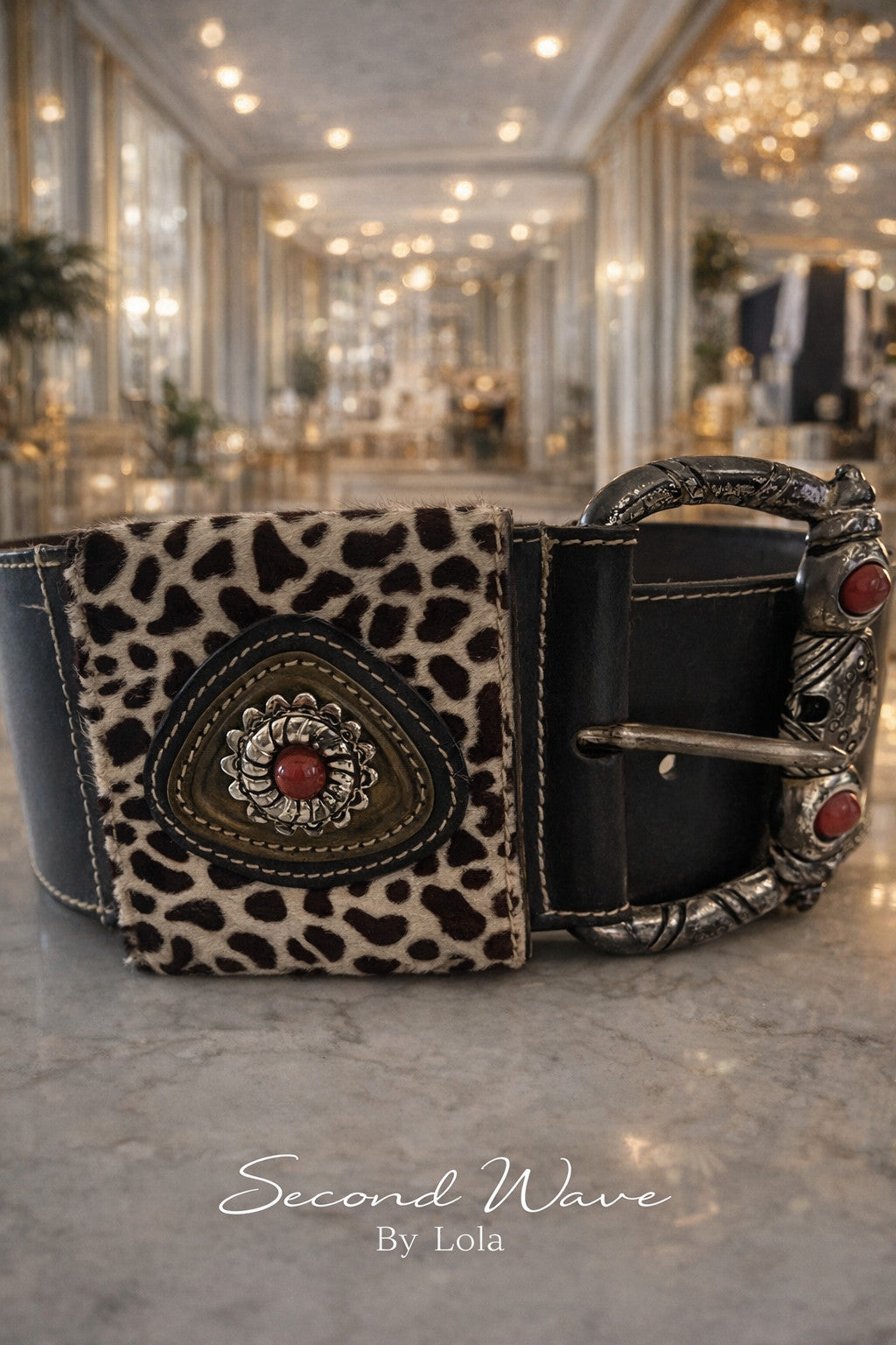 Doppiavita Italian Statement Belt in Leather &amp; Pony Hair