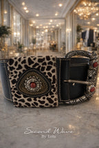 Doppiavita Italian Statement Belt in Leather &amp; Pony Hair
