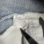 Levi's 505 Orange Tab Jeans, Medium Wash Distressed Denim