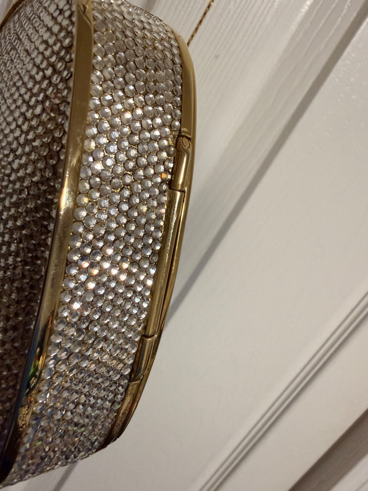Judith Leiber Crystal Clutch, Gold Rhinestone