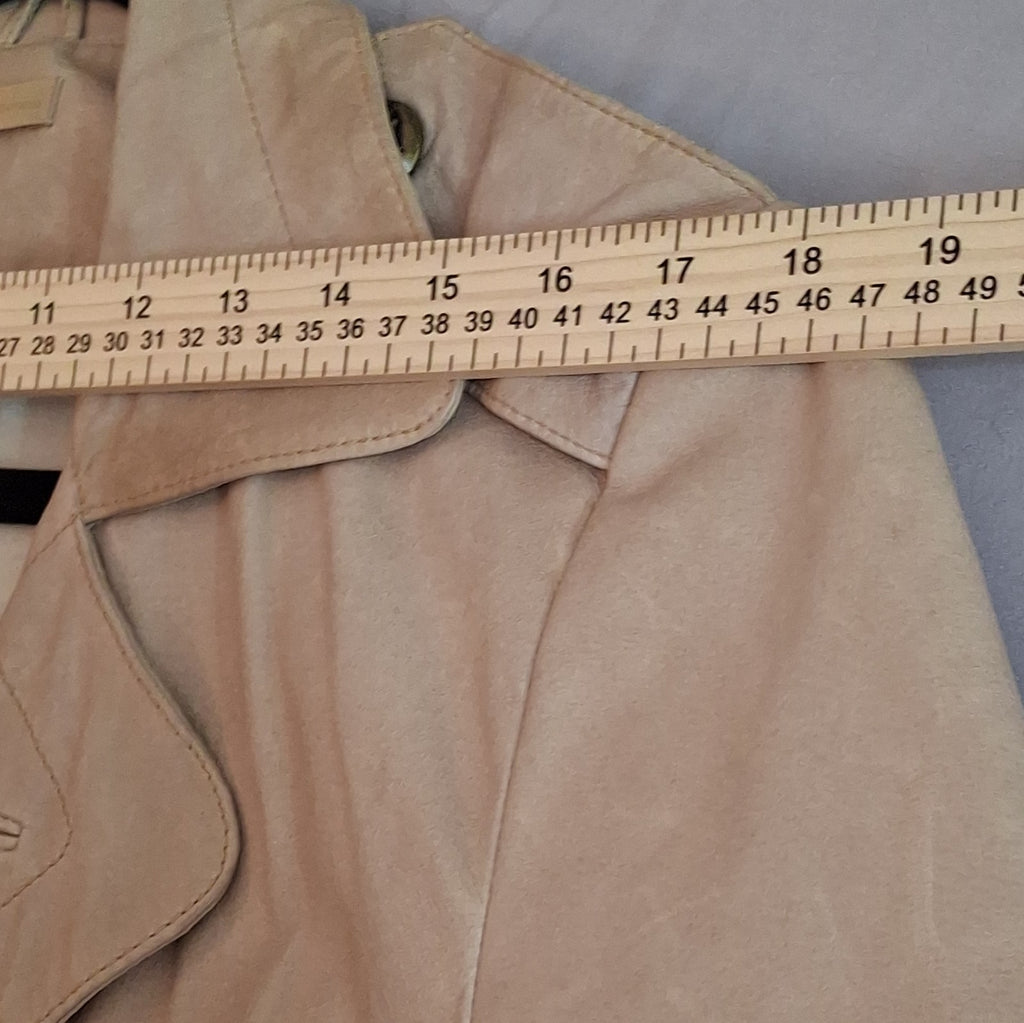 Wilsons Leather Maxima Beige Belted Short Leather Jacket
