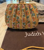 Judith Leiber Beaded Clutch, Gold Multicolor Floral