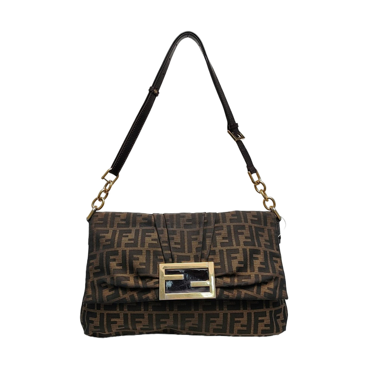 Fendi Mia Baguette Handbag, Brown Fabric