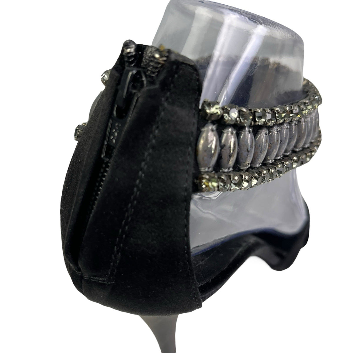 Giuseppe Zanotti Taz 110 Jeweled Sandal Heels, Black Raso Doppiato