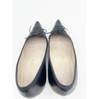 Chanel Vintage Black Patent Leather CC Bow Cap Toe Pumps, EU 36