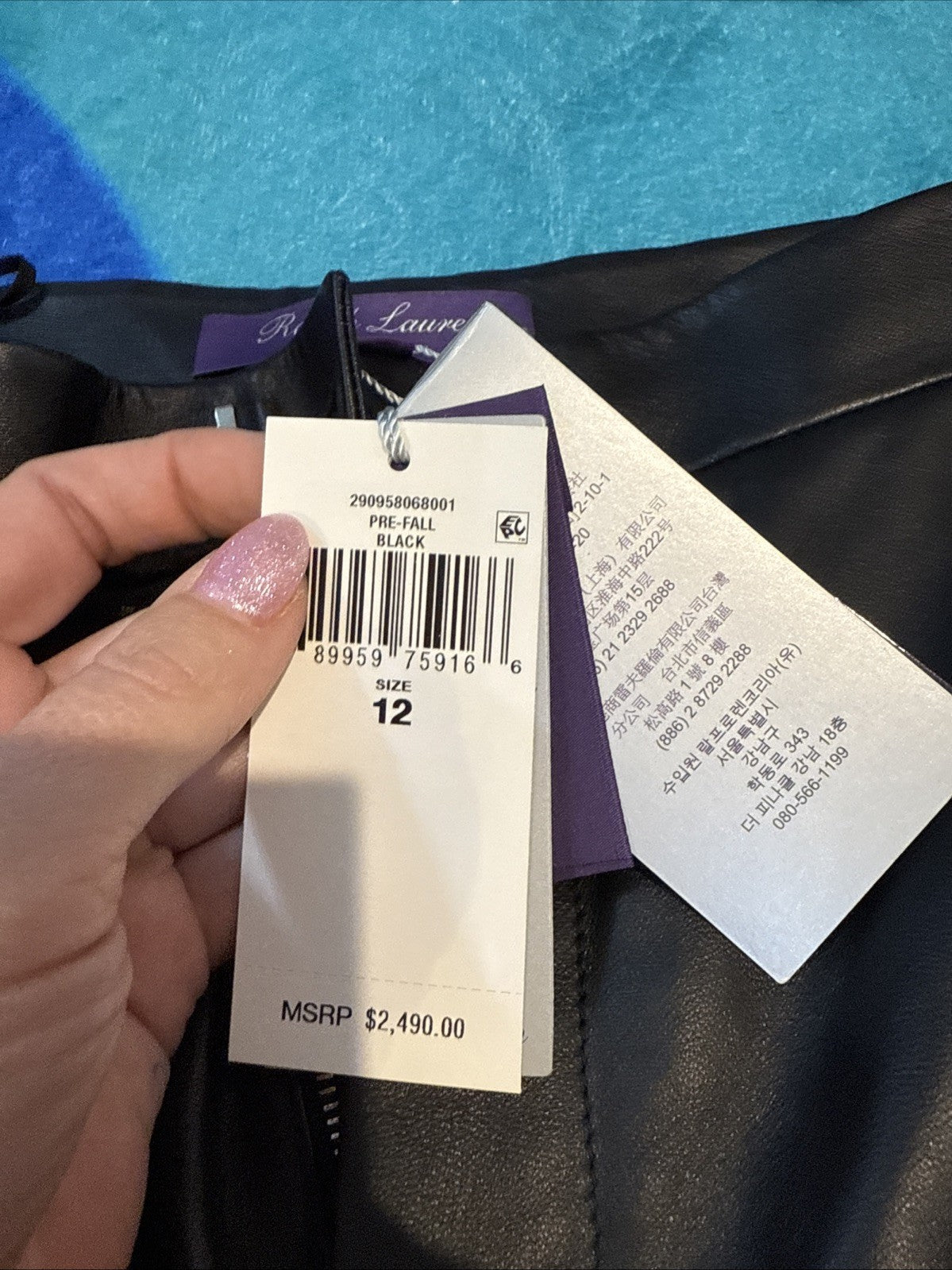 Ralph Lauren Purple Label Black Lamb Leather Pants