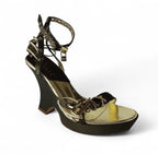 Dior Vintage S/S 2003 Galliano Victim Collection Lock & Key Wedge Heels