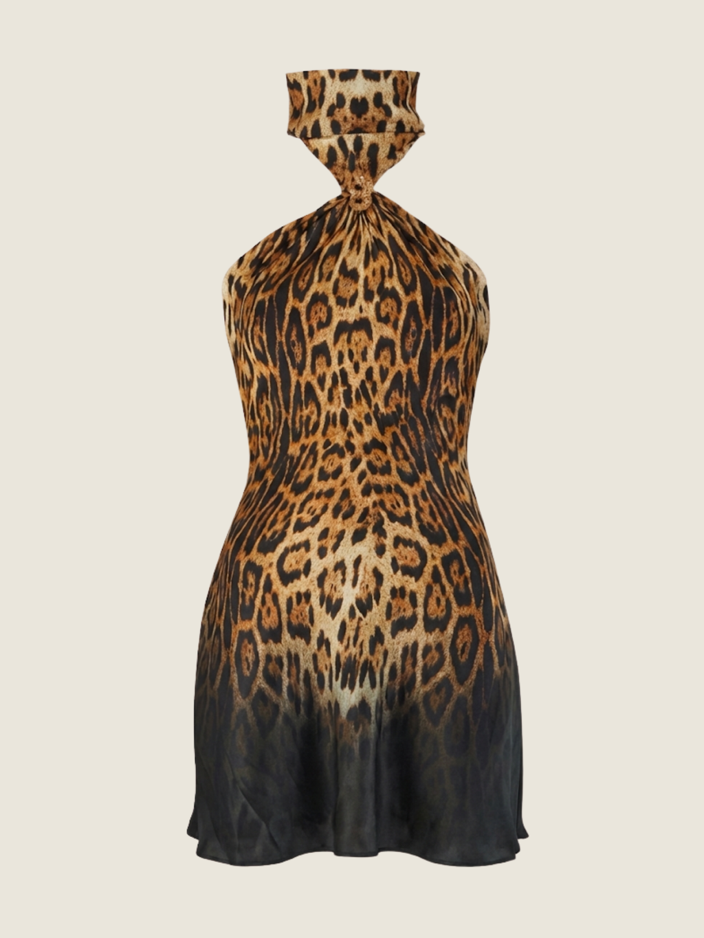 Roberto Cavalli Class Leopard Print Halter Dress