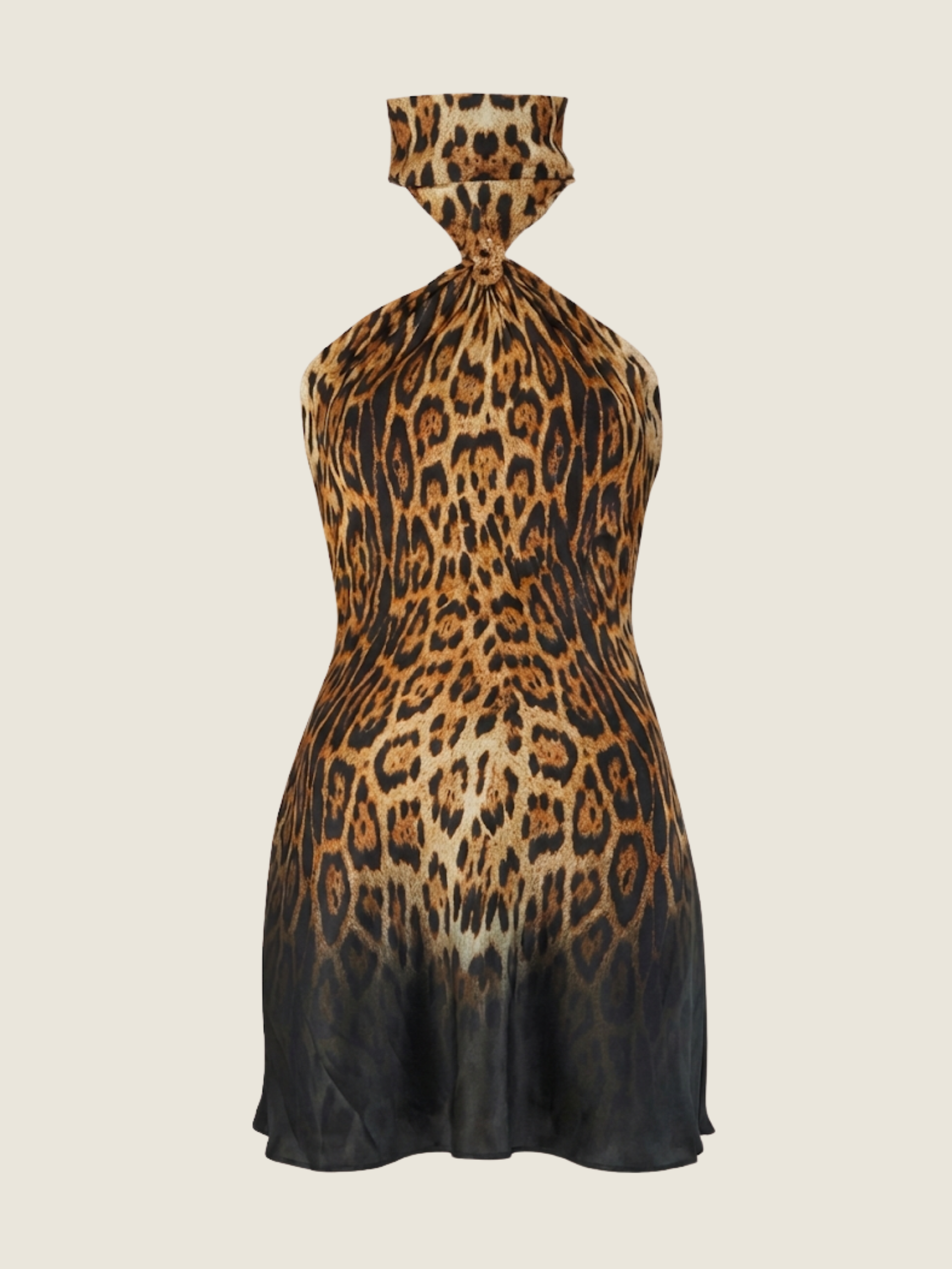 Roberto Cavalli Class Leopard Print Halter Dress