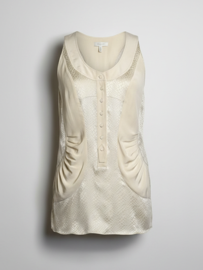Balenciaga 2009 Silk Tank Blouse in Cream