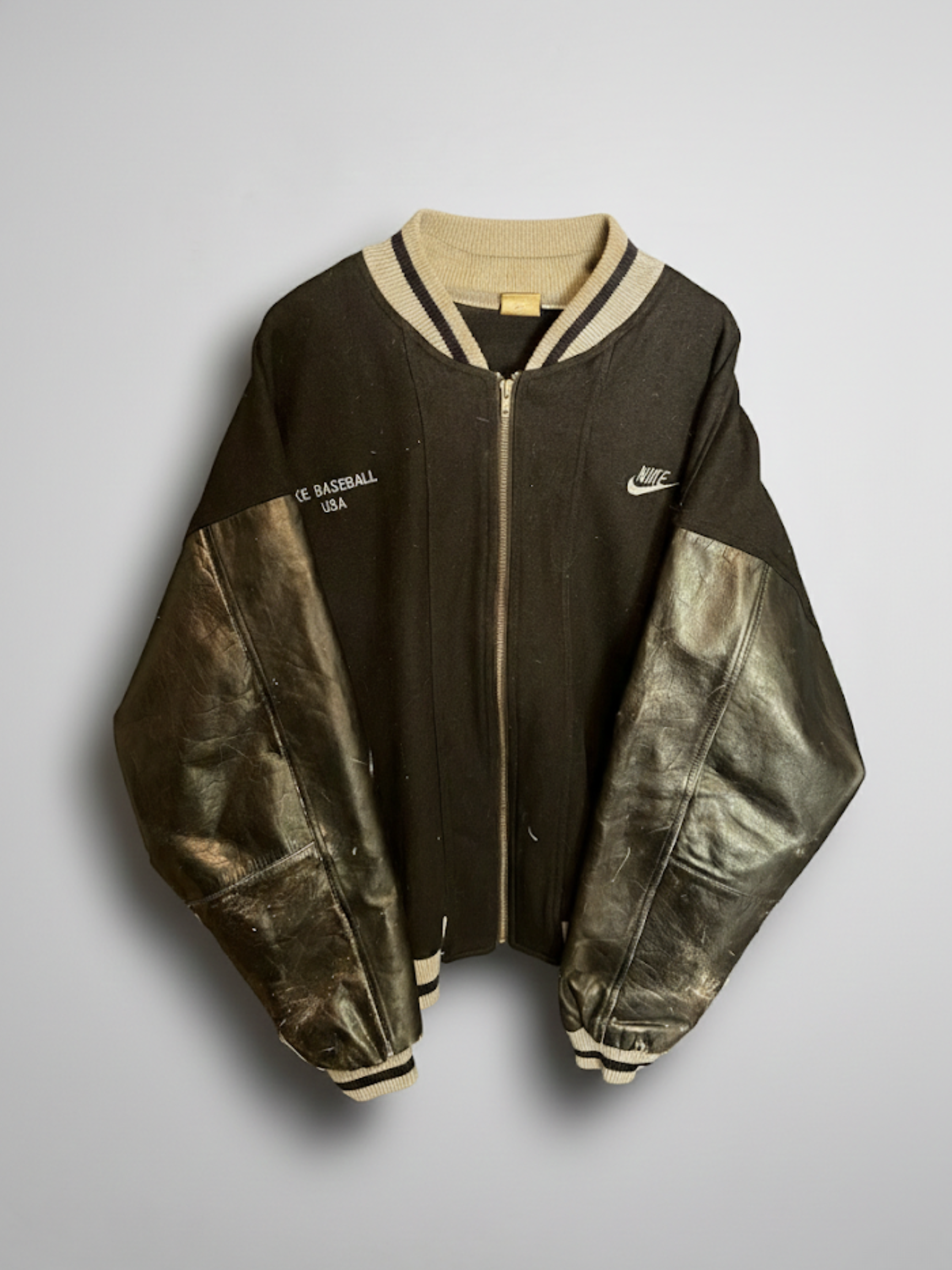 Vintage 90s Nike Wool Baseball Varsity Embroidered Jacket