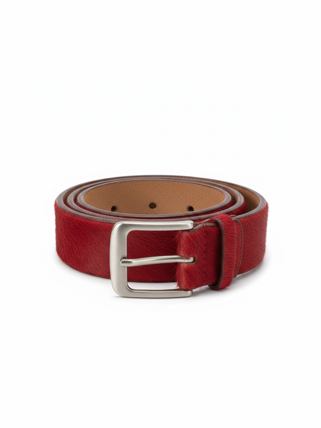 Gap Vintage Genuine Leather Red Pony Hair Belt