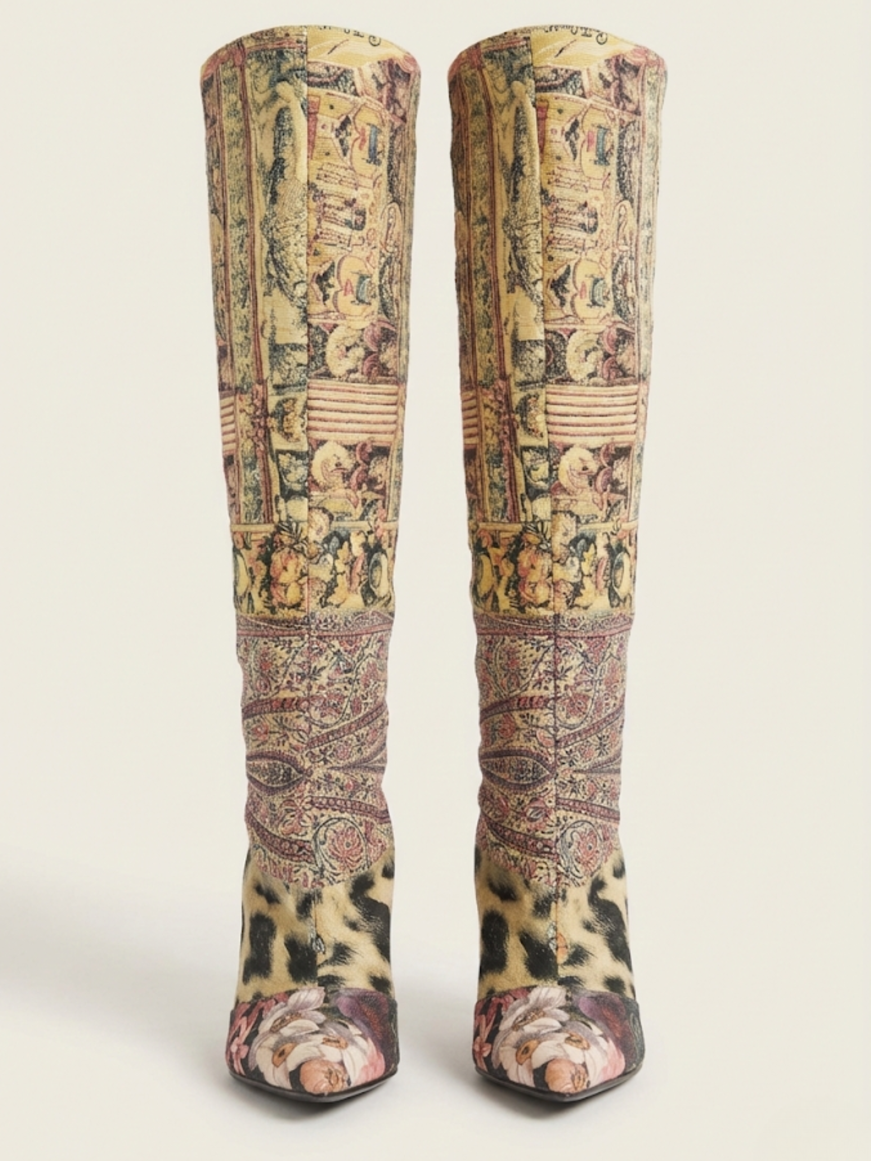 Roberto Cavalli Vintage Patchwork Leather Boots