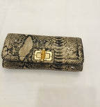 Handmade Python Skin Clutch Wallet With Pen Holder