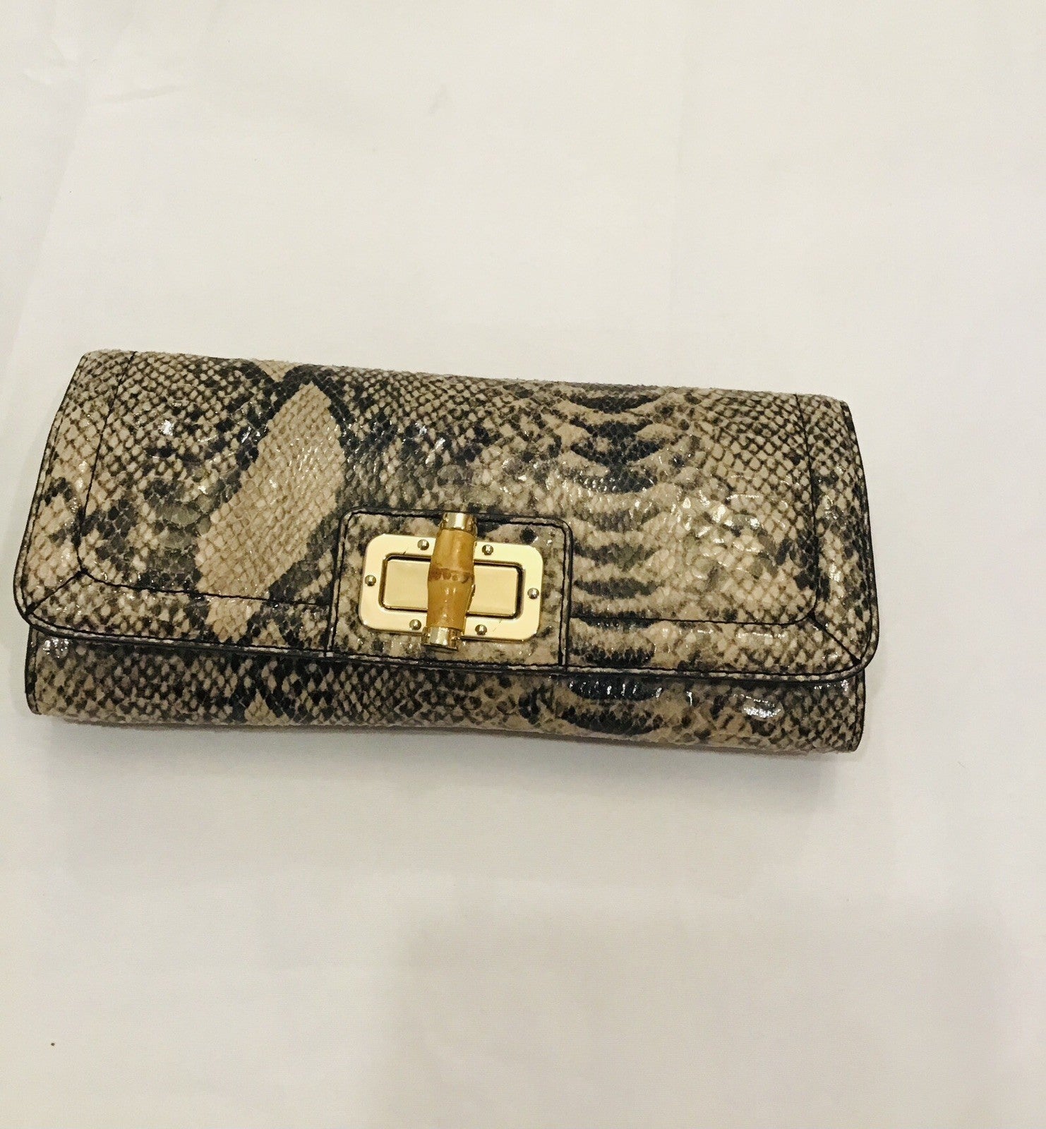Handmade Python Skin Clutch Wallet With Pen Holder