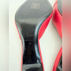 Christian Dior by John Galliano Red Leather Diva Mule Heels