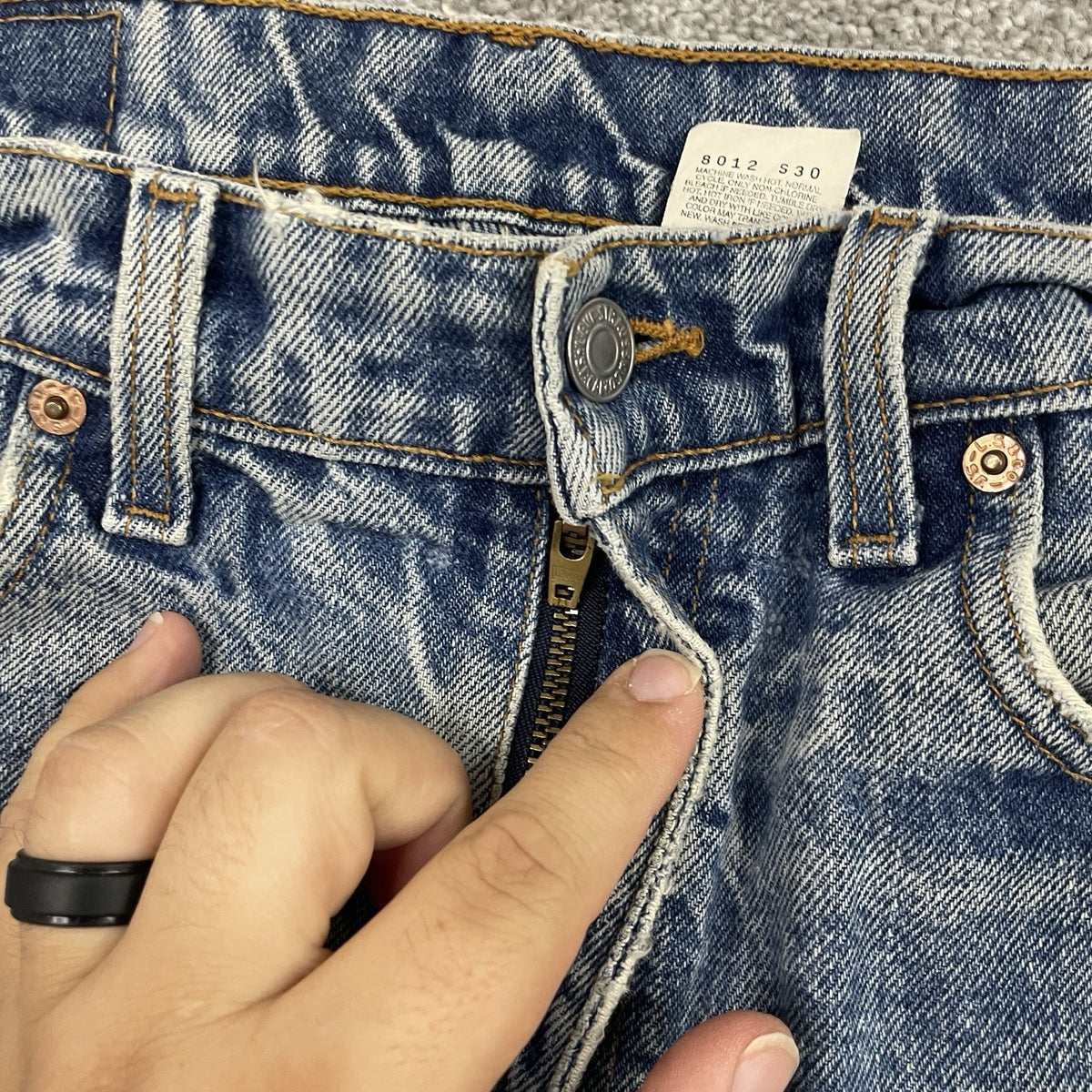 Levi's 505 Distressed Denim Jeans, Faded Wash