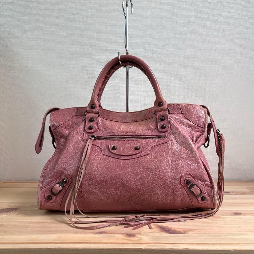 Balenciaga The City 115748 2-Way Shoulder Bag in Pink Leather