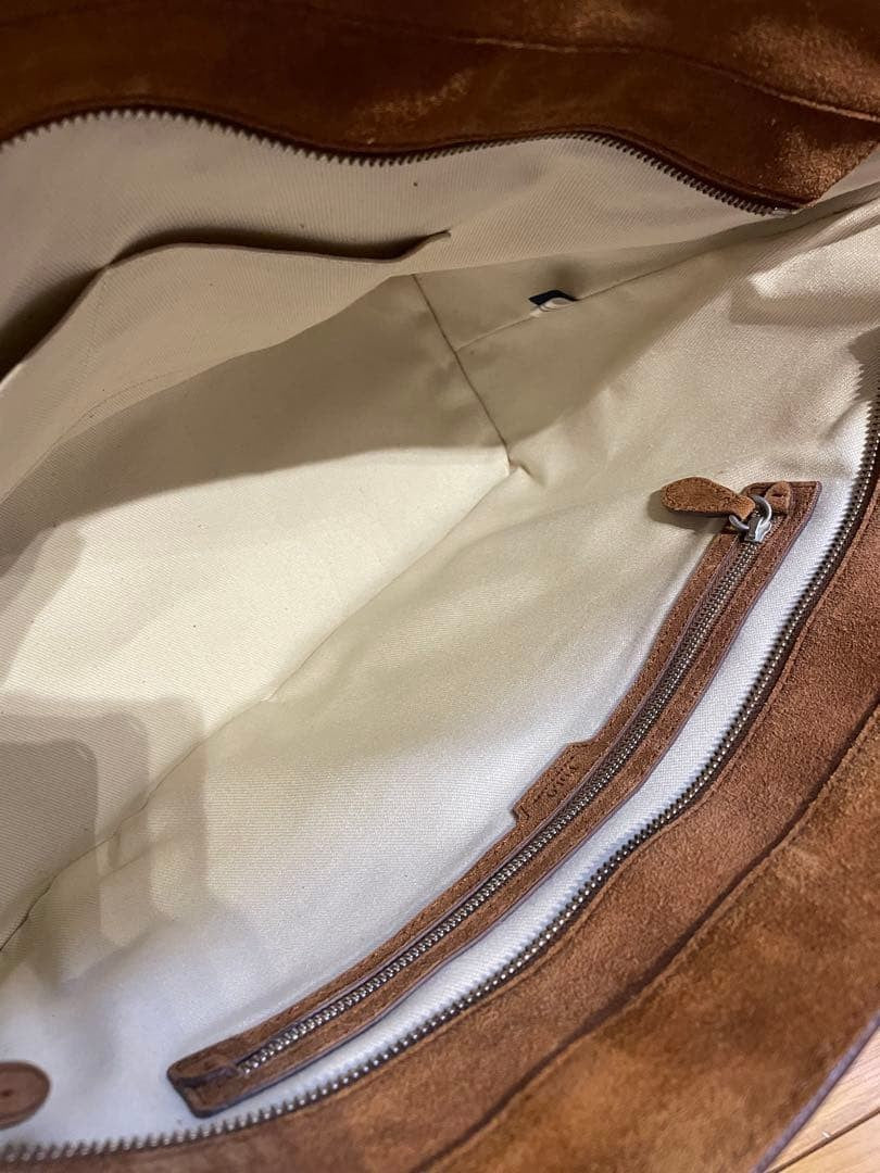 Polo Ralph Lauren Brown Suede Embroidered Tote Bag