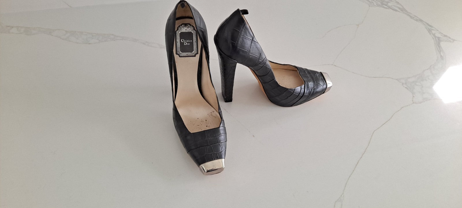 Christian Dior by John Galliano Alligator Pumps in Black