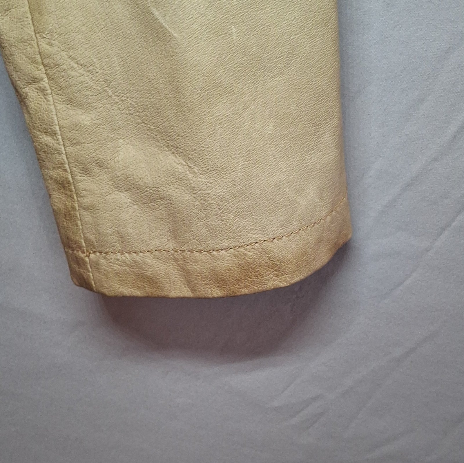 Wilsons Leather Maxima Beige Belted Short Leather Jacket