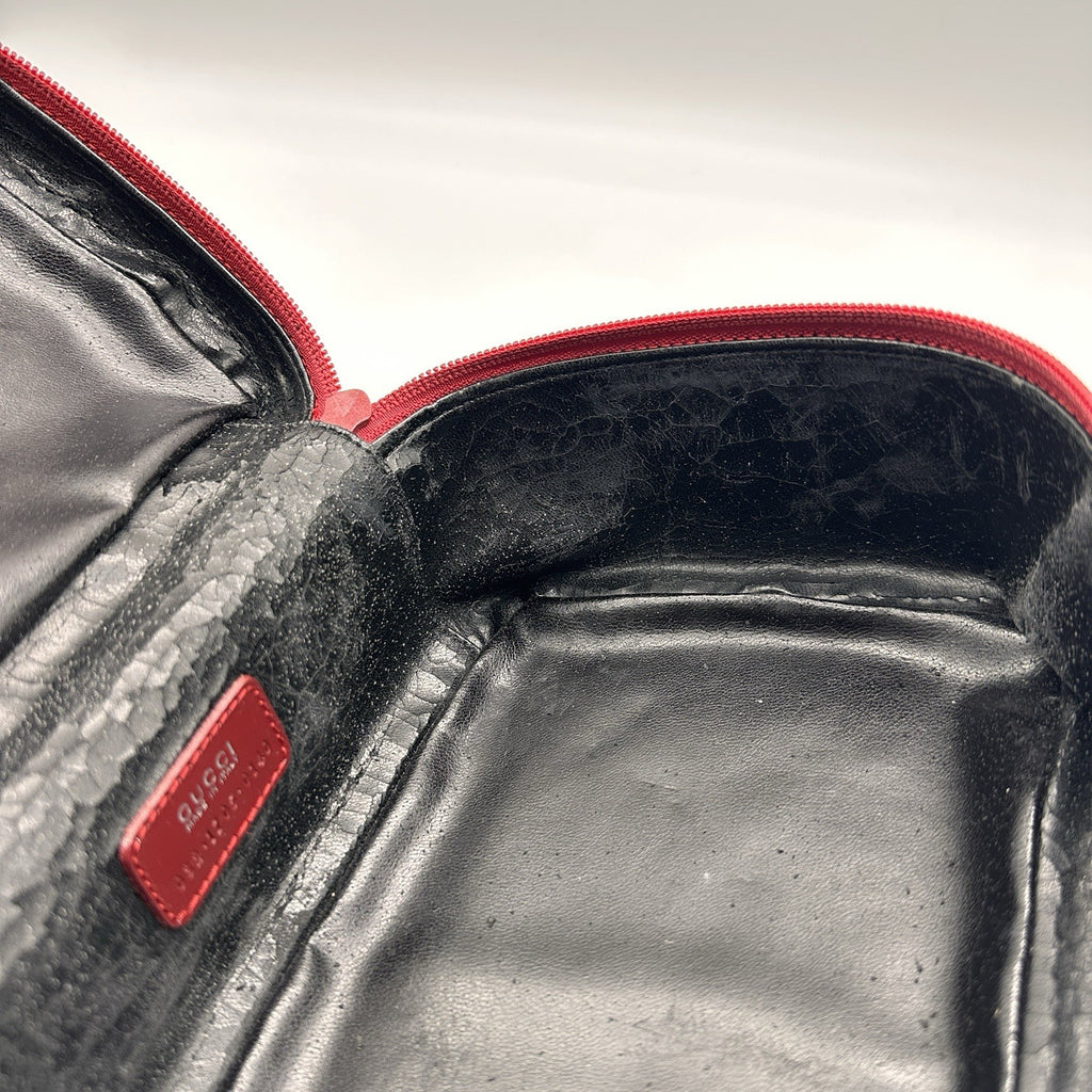 Gucci Horsebit Vanity Case in Red Suede