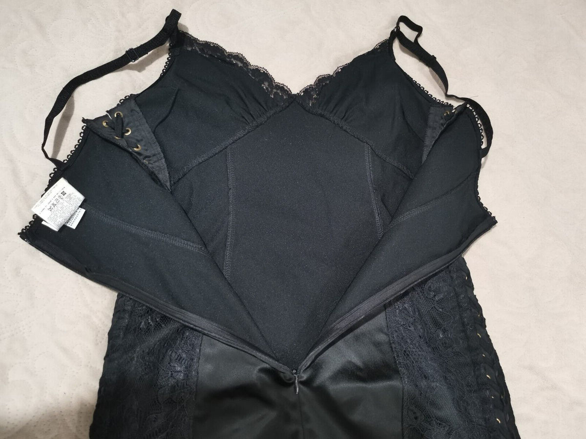 Dolce & Gabbana Lace-Up Bustier Dress in Black Satin