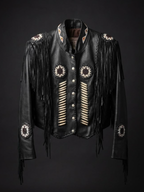 Western World Leather Fringe Beaded Jacket (M)