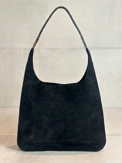 Vintage Gucci Black Suede Shoulder Bag - Made in Italy