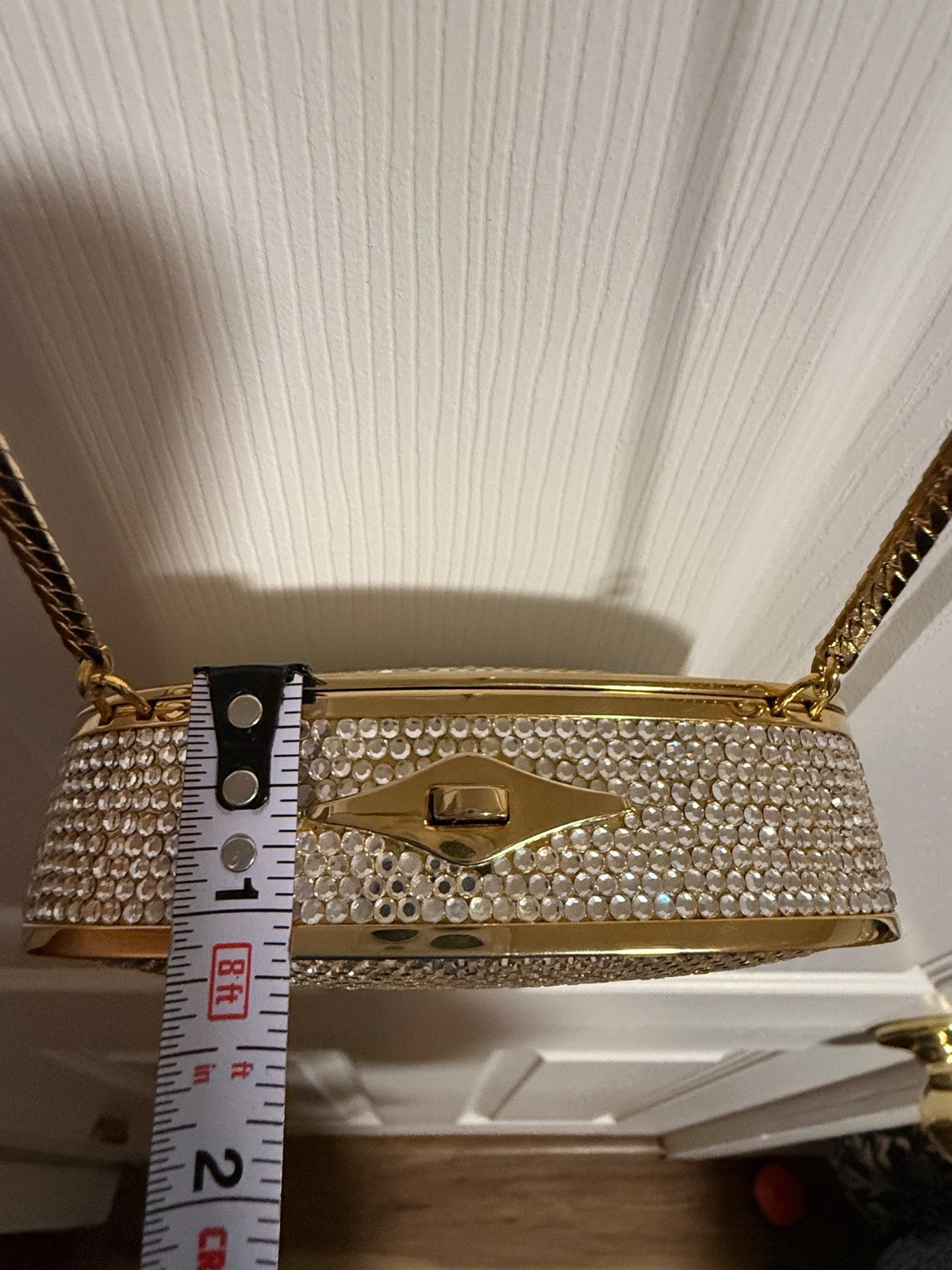 Judith Leiber Crystal Clutch, Gold Rhinestone